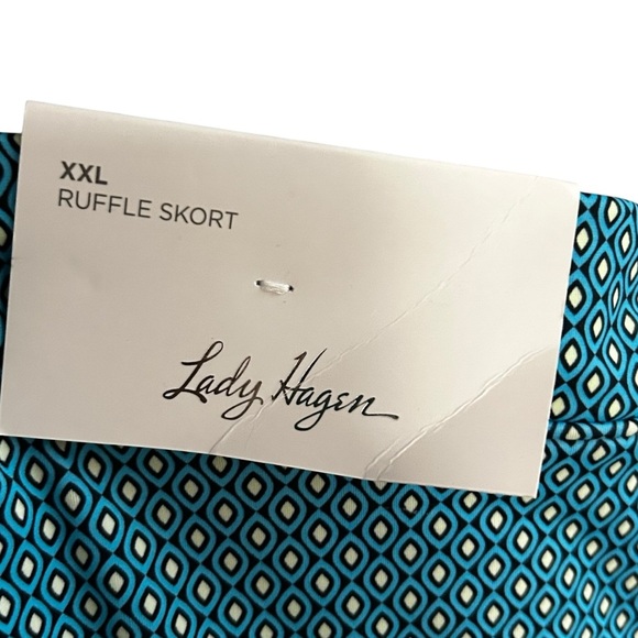 Lady Hagen Overlap Ruffle Golf Skort XXL Blue Built-In Shorts Tennis Activewear - Picture 3 of 8